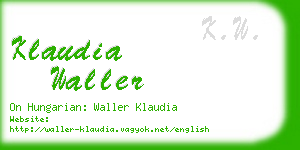 klaudia waller business card